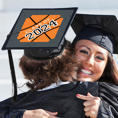 Grad Basketball - 2024 Graduation Cap Decorations Kit - Grad Cap Cover