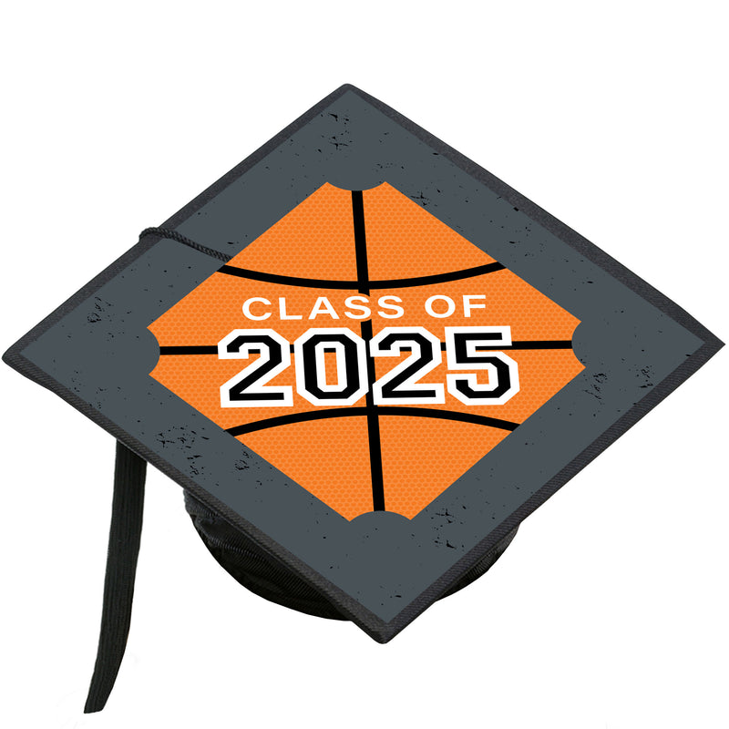 Grad Basketball - 2025 Graduation Cap Decorations Kit - Grad Cap Cover