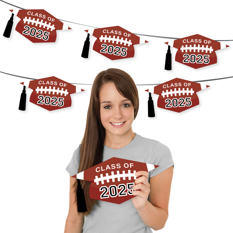 Grad Football - Grad Cap Decorations DIY 2025 Graduation Large Party Essentials - Set of 20