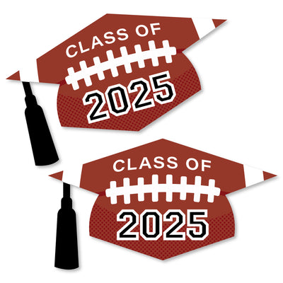 Grad Football - Grad Cap Decorations DIY 2025 Graduation Large Party Essentials - Set of 20