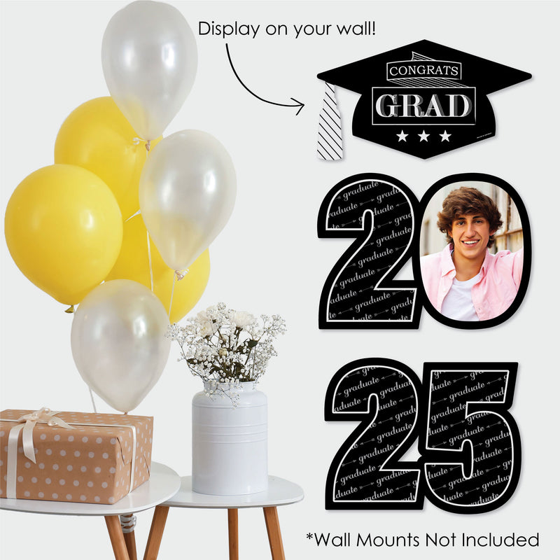 Graduation Cheers - Custom 2025 Graduation Party Decorations - Stackable Photo Yard Sign - 3 Pc