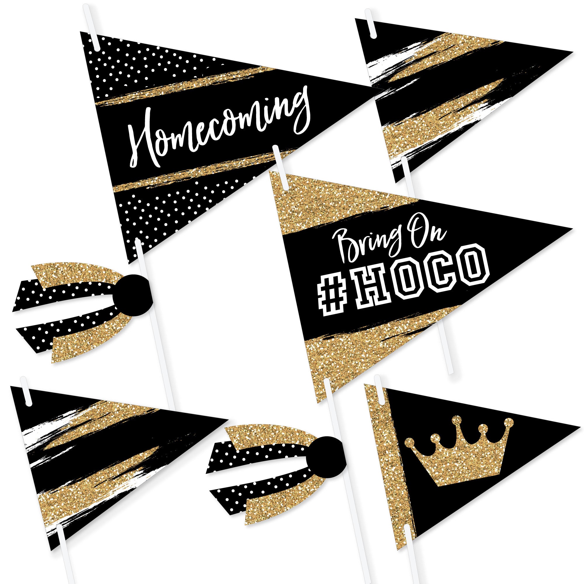 Hoco Dance Triangle Homecoming Photo Props Pennant Flag