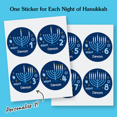 Custom Name Hanukkah To and From Gift Tags - 8 Ct