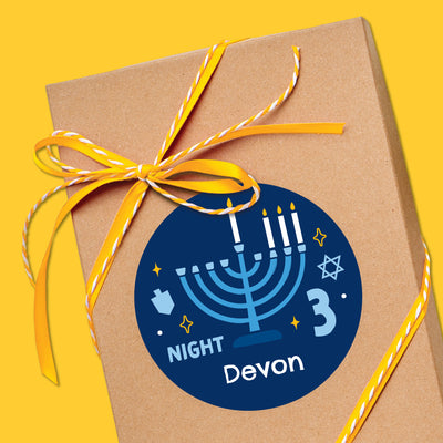 Custom Name Hanukkah To and From Gift Tags - 8 Ct