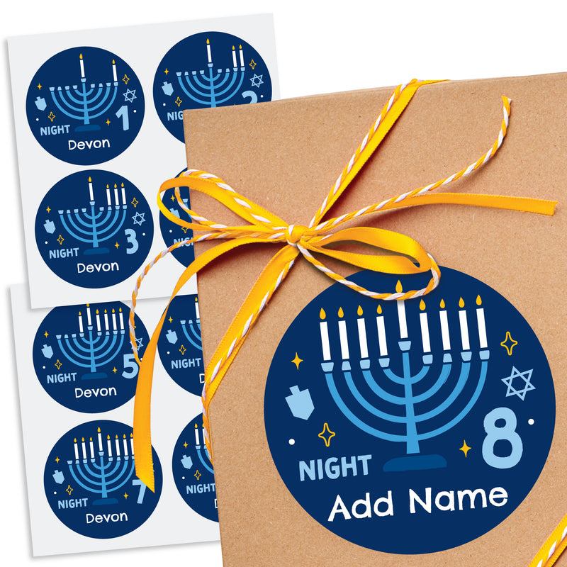 Custom Name Hanukkah To and From Gift Tags - 8 Ct