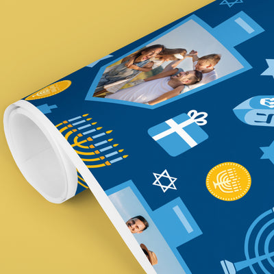 Custom Photo Hanukkah Wrapping Paper