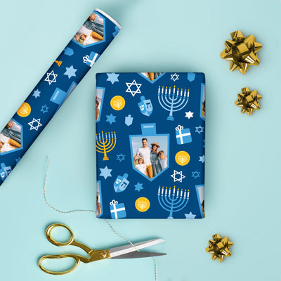 Custom Photo Hanukkah Wrapping Paper