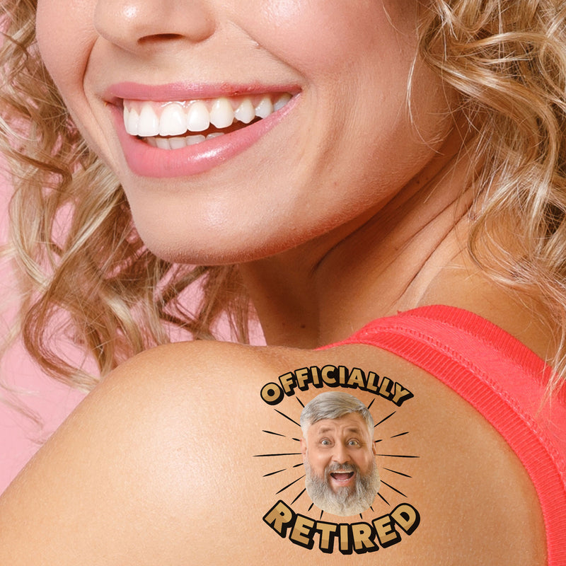 Custom Photo Retirement Temporary Tattoos