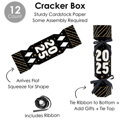 Hello New Year - No Snap 2025 NYE Party Table Favors - DIY Cracker Boxes - Set of 12