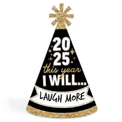 Hello New Year Cone Hats - 8 Ct