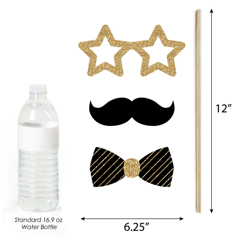 Hello New Year - 2025 NYE Party Photo Booth Props Kit - 20 Count