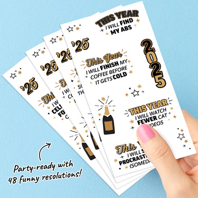 Happy New Year Resolution Temporary Tattoos - 120 Ct