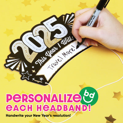 Hello New Year’s Eve Resolution Party Headbands - 16 Ct