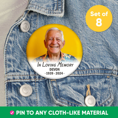 Custom Photo In Loving Memory Pinback Buttons