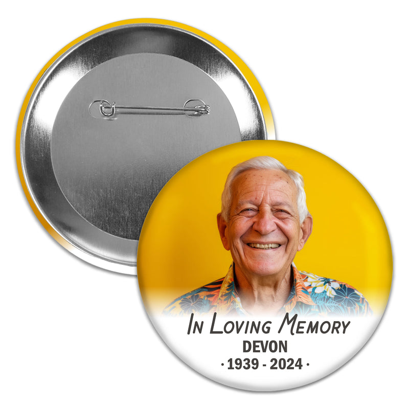 Custom Photo In Loving Memory Pinback Buttons