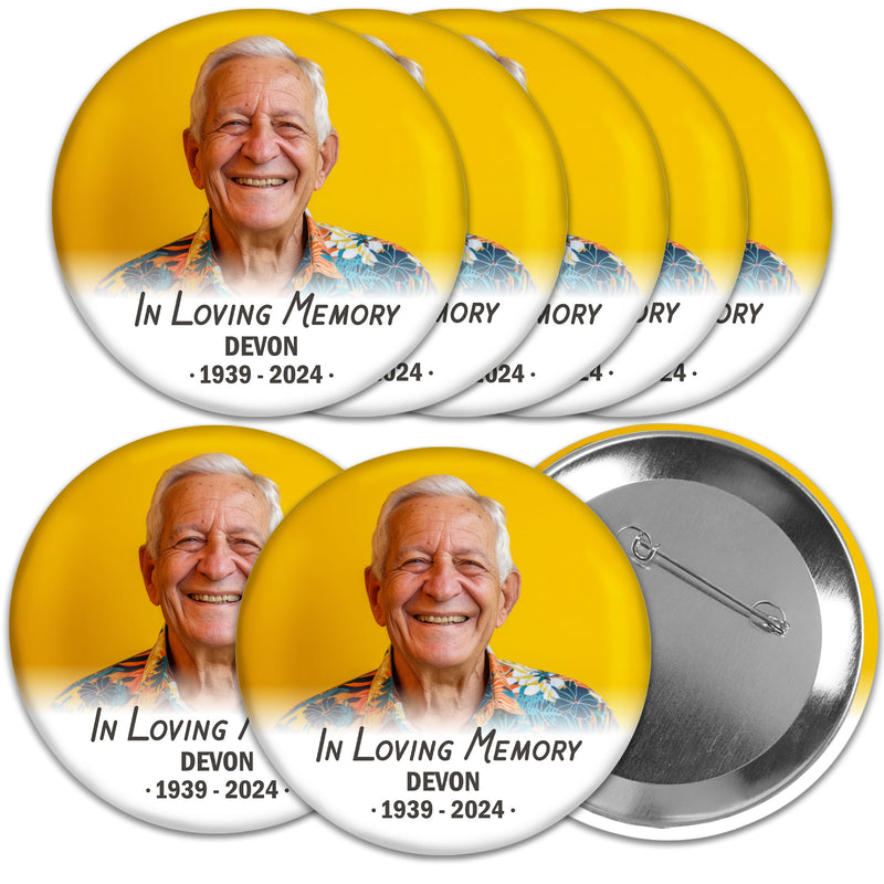 Custom Photo In Loving Memory Pinback Buttons