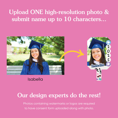 Big Dot of Happiness Custom In My Grad Era Photo Paddles, Class of 2025 Face Fans with Handles, Personalized Grad Big Head on Stick, Graduation Face Cutouts, Party Photo Booth Props 1pc