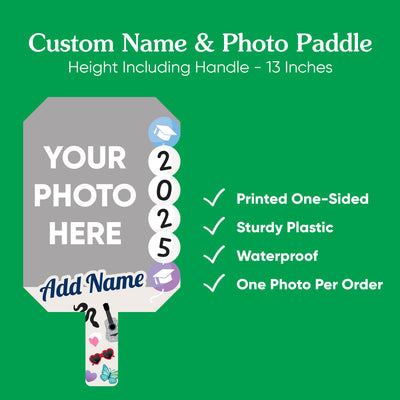 Big Dot of Happiness Custom In My Grad Era Photo Paddles, Class of 2025 Face Fans with Handles, Personalized Grad Big Head on Stick, Graduation Face Cutouts, Party Photo Booth Props 1pc