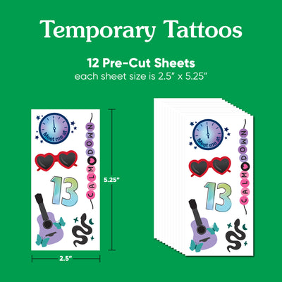 In My Party Era Temporary Tattoos for Kids and Adults, Girl Birthday Party Favors, Music Concert Fake Tattoos, Era Bachelorette Party Supplies, 12 Sheets