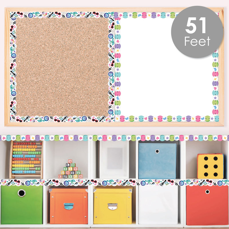 In Our School Era - Scalloped Classroom Decor - Bulletin Board Borders - 51 Feet