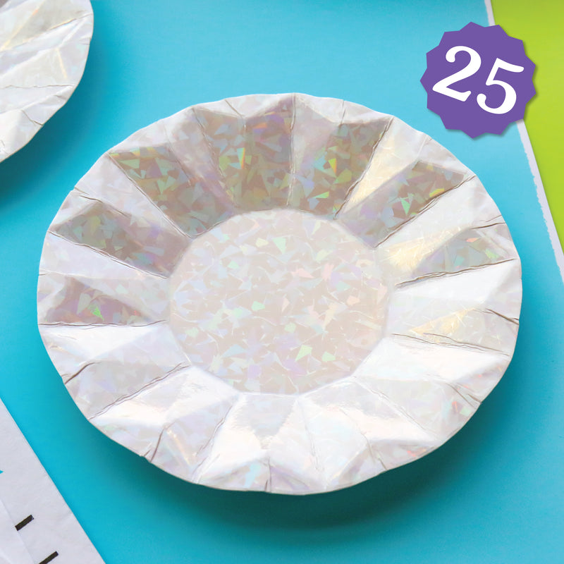 Iridescent White Dessert Plates - 25 Ct