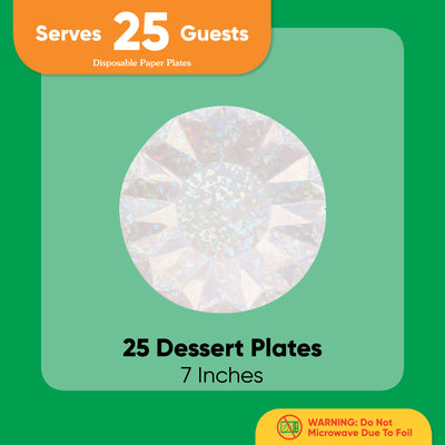 Iridescent White Dessert Plates - 25 Ct