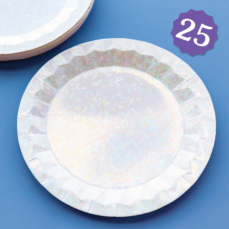 Iridescent White - Dinner Plates - 25 Ct