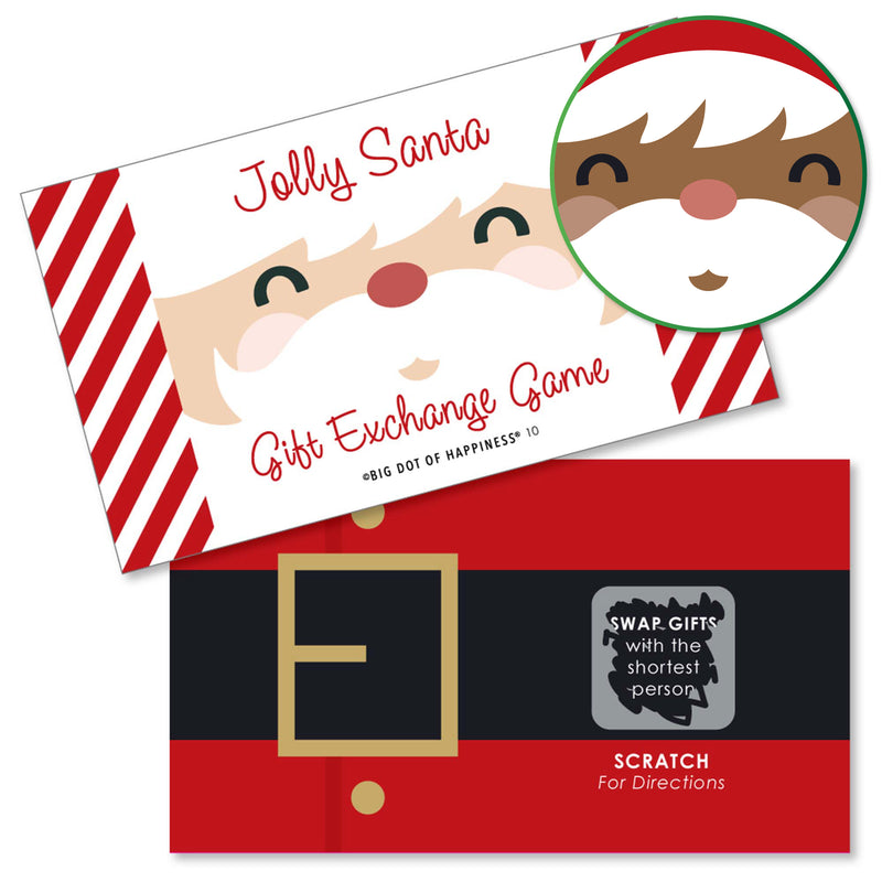 Jolly Santa Claus - Christmas Party White Elephant Gift Exchange Game Scratch Off Cards - 22 Count