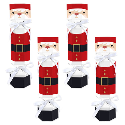 Jolly Santa Claus - No Snap Christmas Party Table Favors - DIY Cracker Boxes - Set of 12