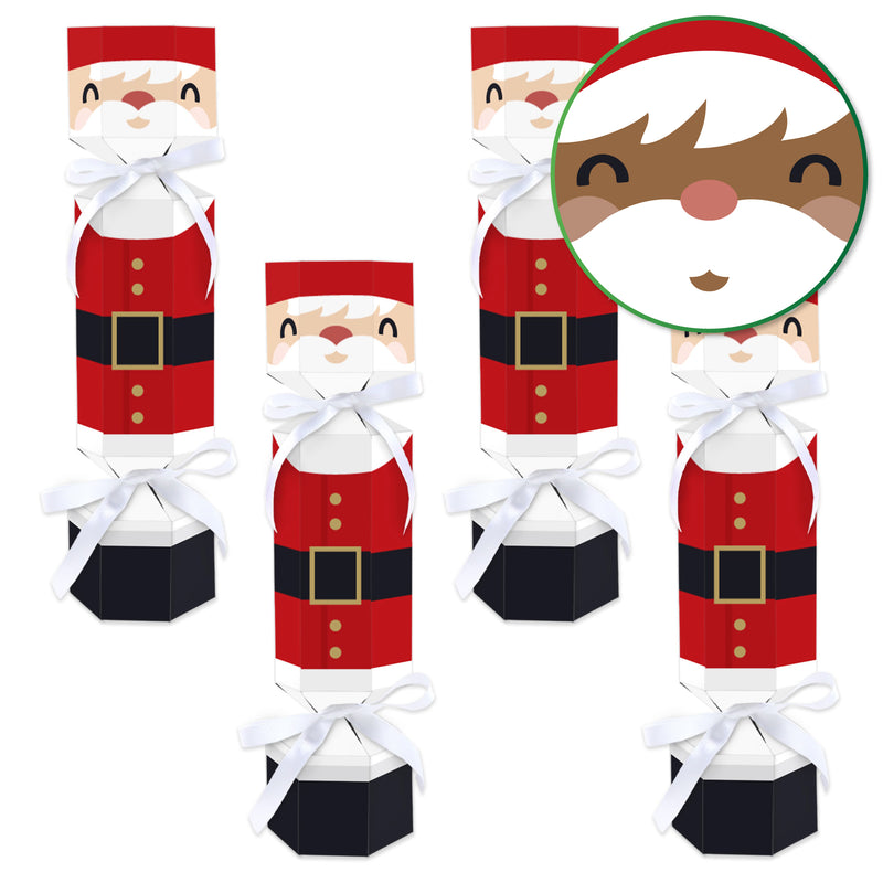 Jolly Santa Claus - No Snap Christmas Party Table Favors - DIY Cracker Boxes - Set of 12