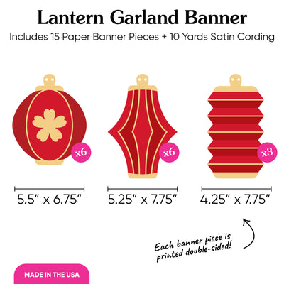 Lunar New Year Garland Banner - 15 Pc