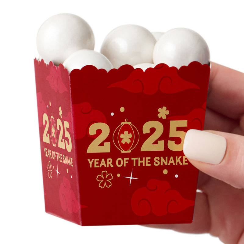 Lunar New Year - Party Mini Favor Boxes - 2025 Year of the Snake Treat Candy Boxes - Set of 12