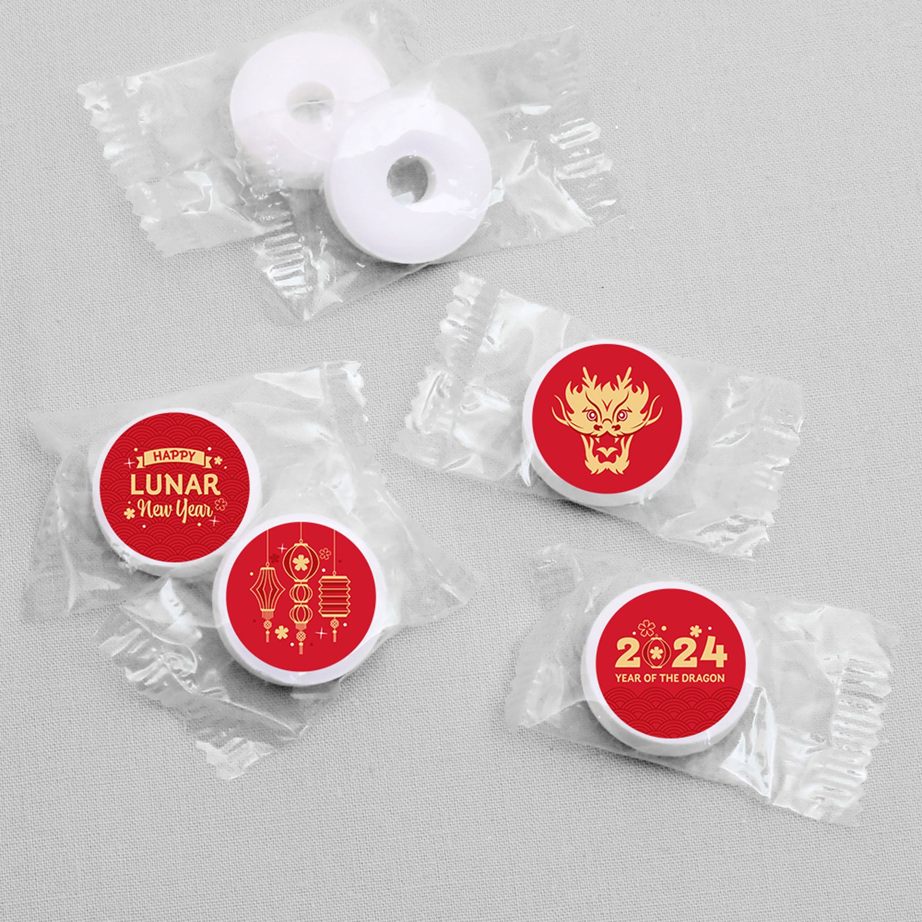 Big Dot of Happiness Chinese New Year - 2024 Year of The Dragon Circle  Sticker Labels - 24 Count