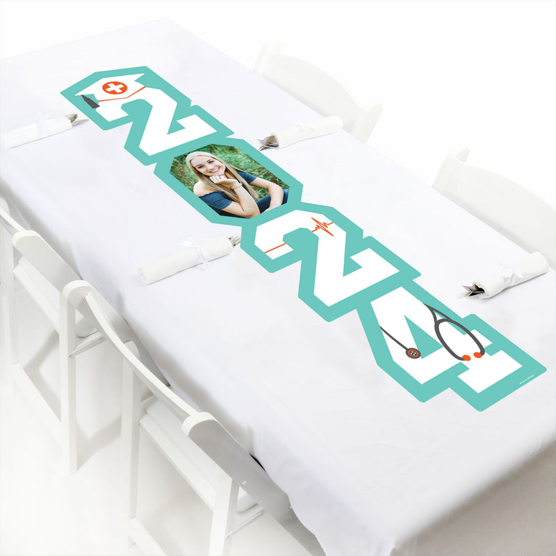 Medical School Grad - Custom 2024 Doctor Graduation Party Vertical Decoration - Photo Shaped Banner