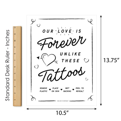 Temporary Tattoo Station Sign - Our Love is Forever