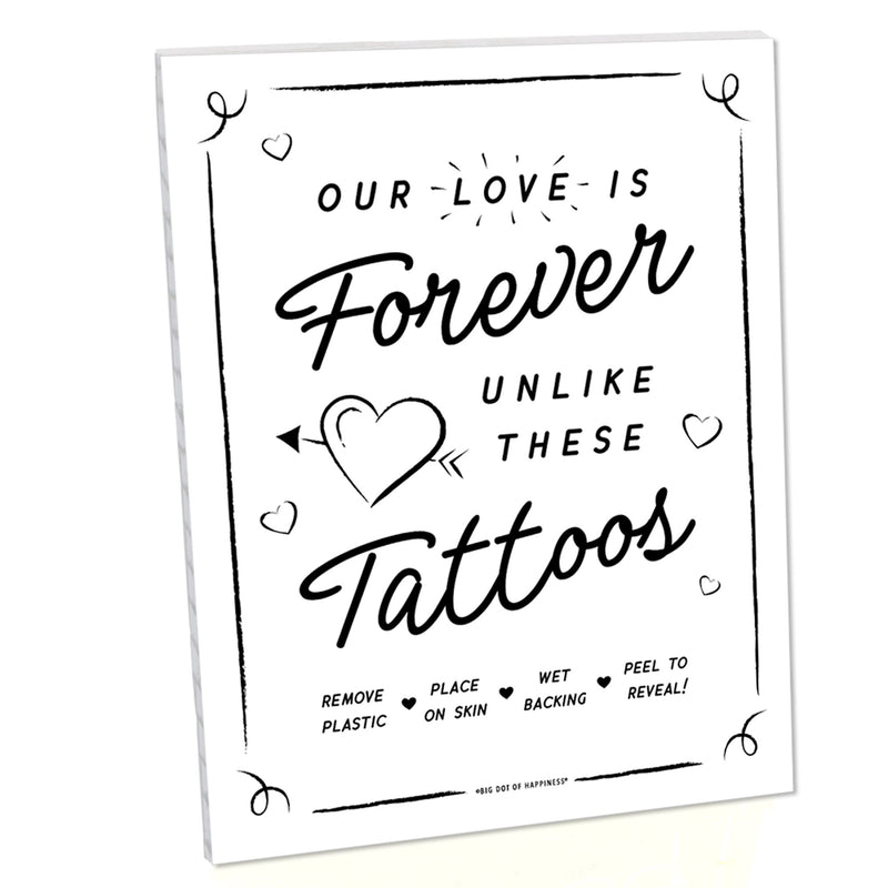 Temporary Tattoo Station Sign - Our Love is Forever