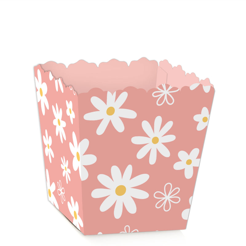 Pink Daisy Flowers - Party Mini Favor Boxes - Floral Party Treat Candy Boxes - Set of 12