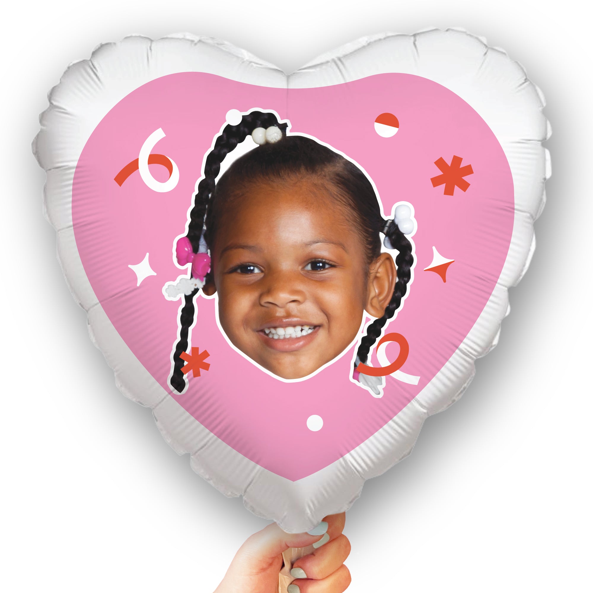 Personalized Fun Face Photo Pink Heart Balloons, Personalized Birthday ...