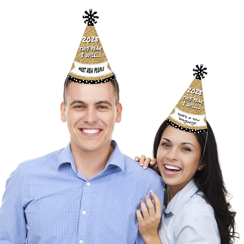 Pop, Fizz, Clink! - Cone Party Hats - 2025 New Year&