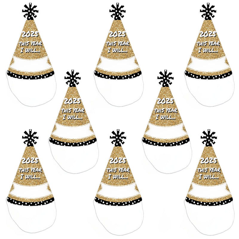 Pop, Fizz, Clink! - Cone Party Hats - 2025 New Year&