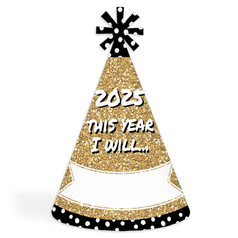 Pop, Fizz, Clink! - Cone Party Hats - 2025 New Year&