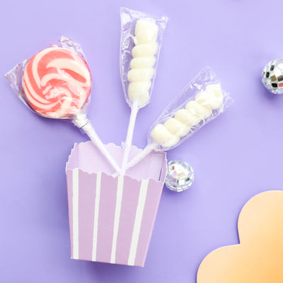 Purple Stripes - Party Mini Favor Boxes - Simple Party Treat Candy Boxes - Set of 12