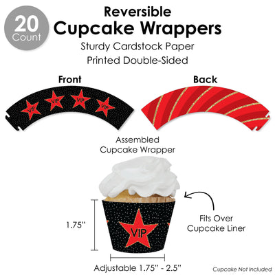 Red Carpet Hollywood - Movie Night Party Favors and Cupcake Kit - Fabulous Favor Party Pack - 100 Pieces