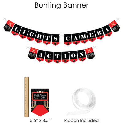 Red Carpet Hollywood - Movie Night Party Supplies - Banner Decoration Kit - Fundle Bundle