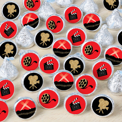 Red Carpet Hollywood - Movie Night Party Small Round Candy Stickers - Party Favor Labels - 324 Count