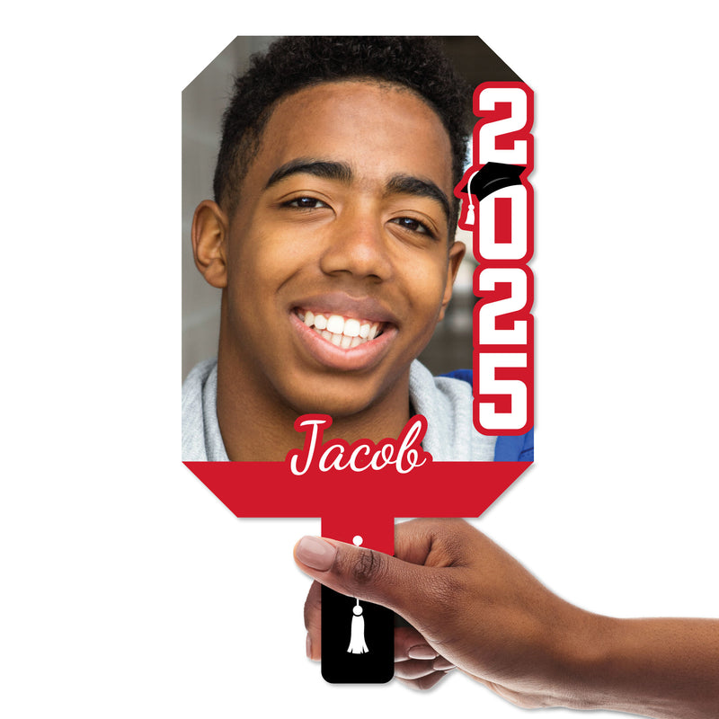 Custom Best is Yet to Come Photo Paddles, 2025 Graduation Party Photo Paddles, Red Grad Photo Paddles 1pc