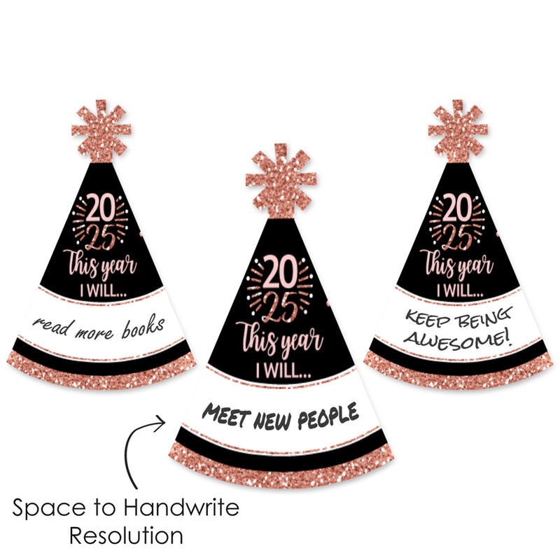 Rose Gold Happy New Year - Mini Cone 2025 New Year&