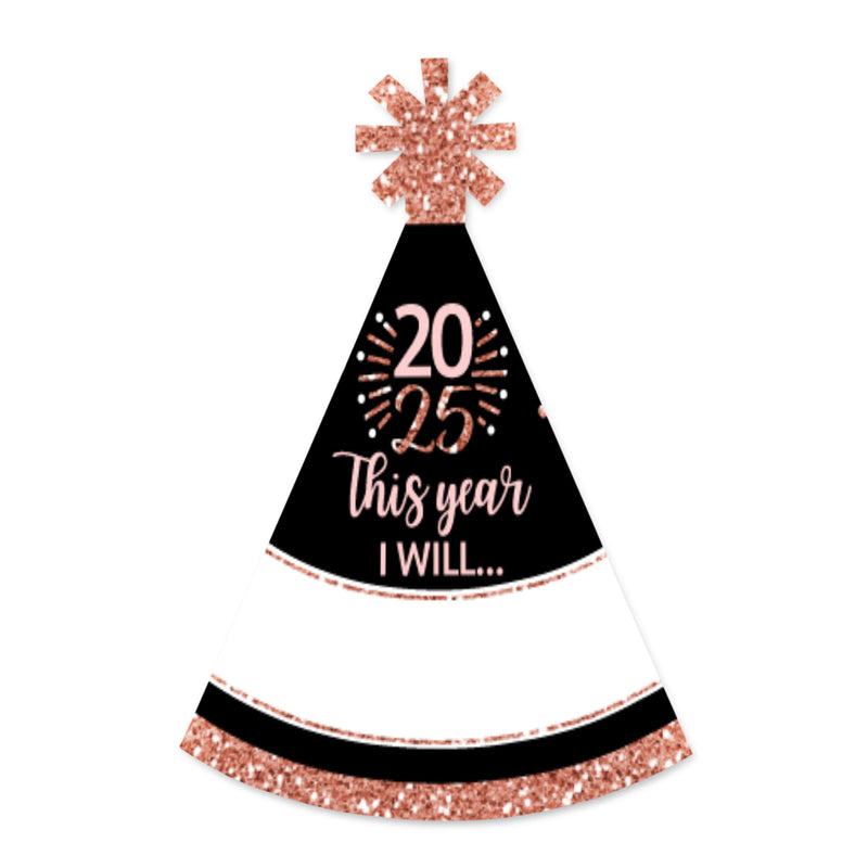 Rose Gold Happy New Year - Mini Cone 2025 New Year&