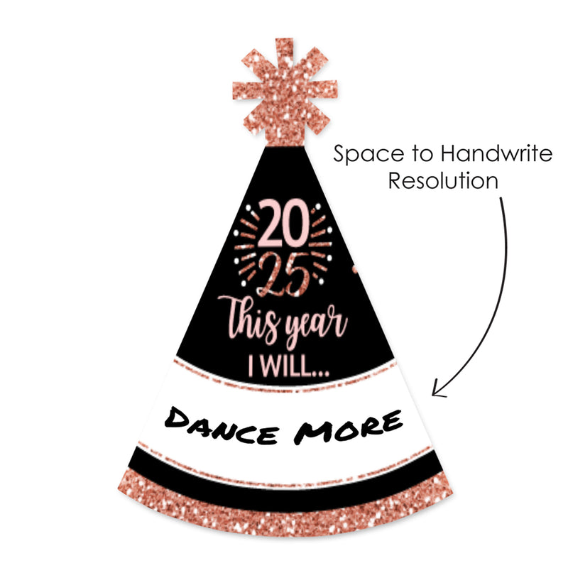 Rose Gold Happy New Year - Mini Cone 2025 New Year&