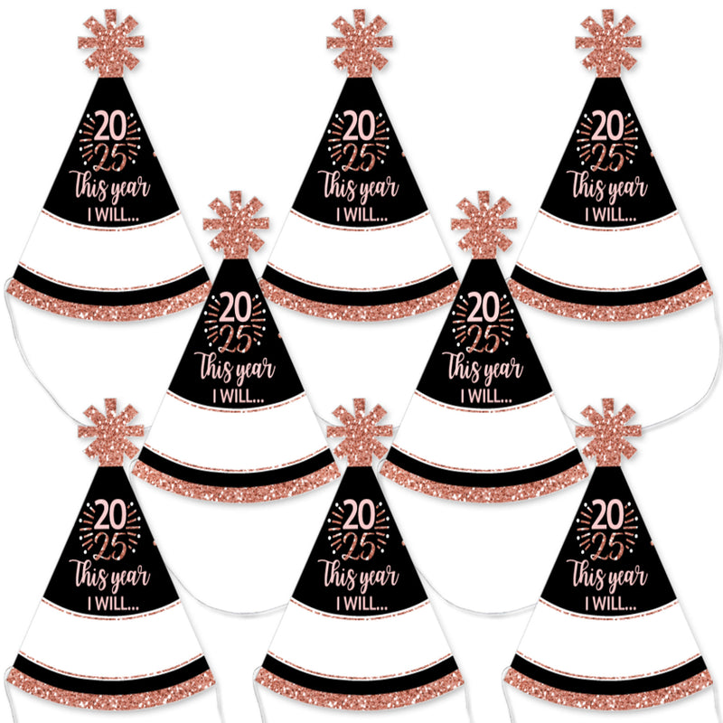 Rose Gold Happy New Year - Mini Cone 2025 New Year&